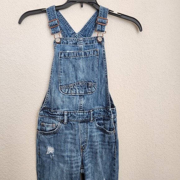 Gap Girls Overalls Size Small Distressed Denim Jeans Pants - Picture 3 of 10